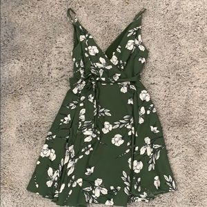 Green floral dress